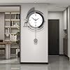 Wall Clock Modern Creative Minimalist Decorative Wall Clocks Large Metal Frame + Wooden Dial Wall Clock without Ticking Noises Art Deco for Living Room Bedroom Office Kitchen Black