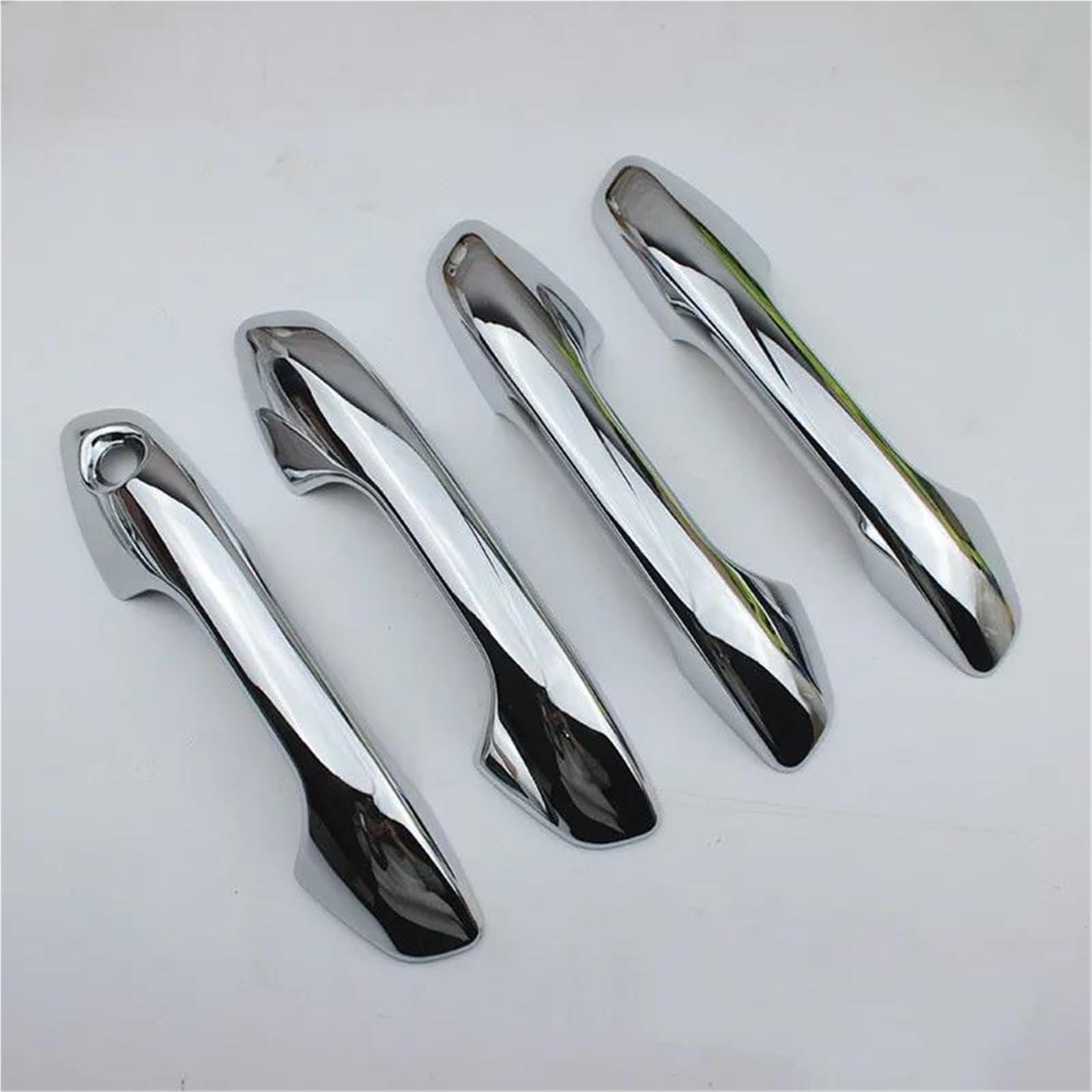 JTWMTY Chrome Carbon Fiber Car Door Handle Cover Trim Sticker Overlays for Kia for Rio 4 X-line 2017 2018 2019 2020(Chrome Handle)