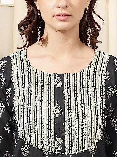 Image of MIRCHI FASHION Pure Cotton Straight Kurta Set for Women with Pant | Printed Kurta Pant Set | Ethnic Office Wear Kurta Set with Trouser