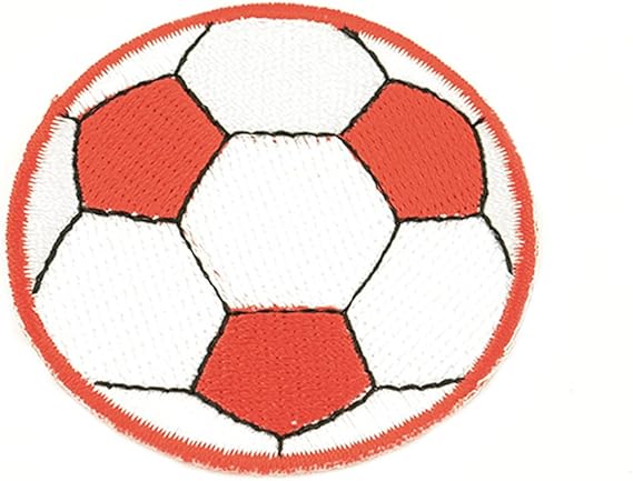 Amazon Co Jp ワッペン アイロンワッペン 刺繍 Wappen 2 02 サッカーボール レッド リメイク ハンドメイド ホビー