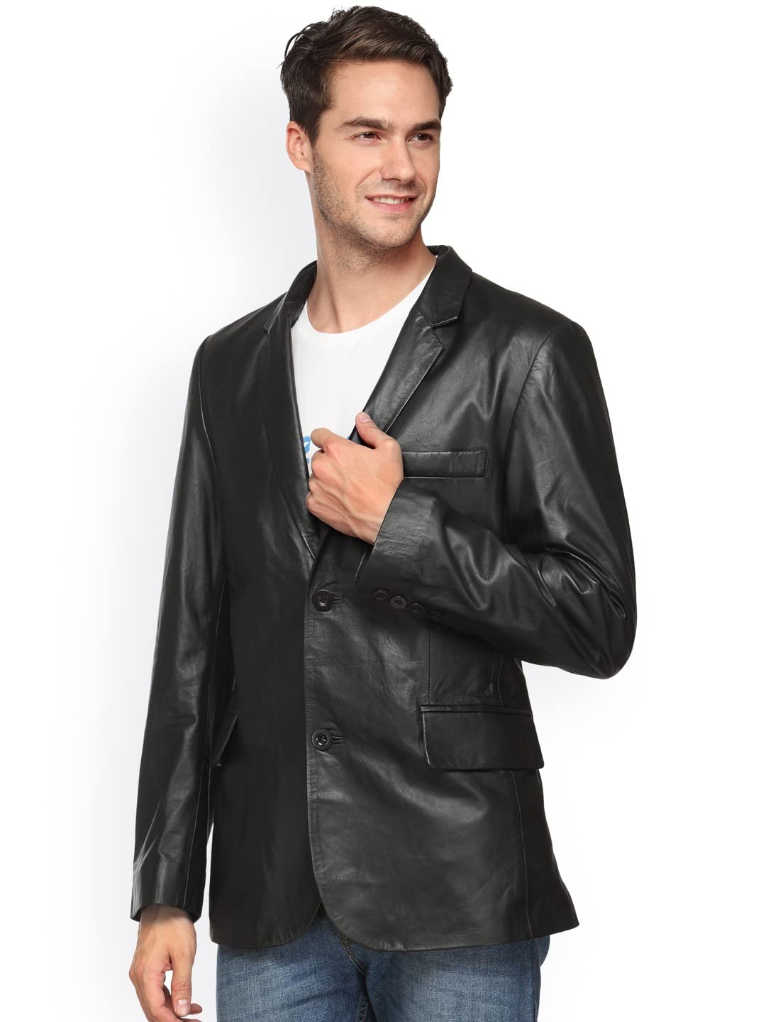 TEAKWOOD LEATHERSMen Genuine Leather Jacket Classic Biker Style, Durable Real Leather, Stylish Slim Fit, Zipper Closure, Comfortable Lining, Perfect for Casual & Motorcycle Wear | 2538_BLACK_P