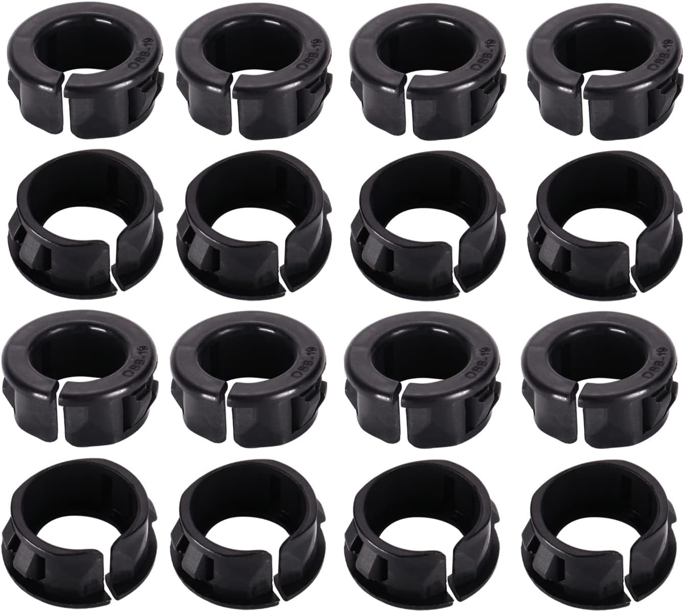 Fielect 100Pcs Open Snap Bushing 19mm Black Nylon Snap in