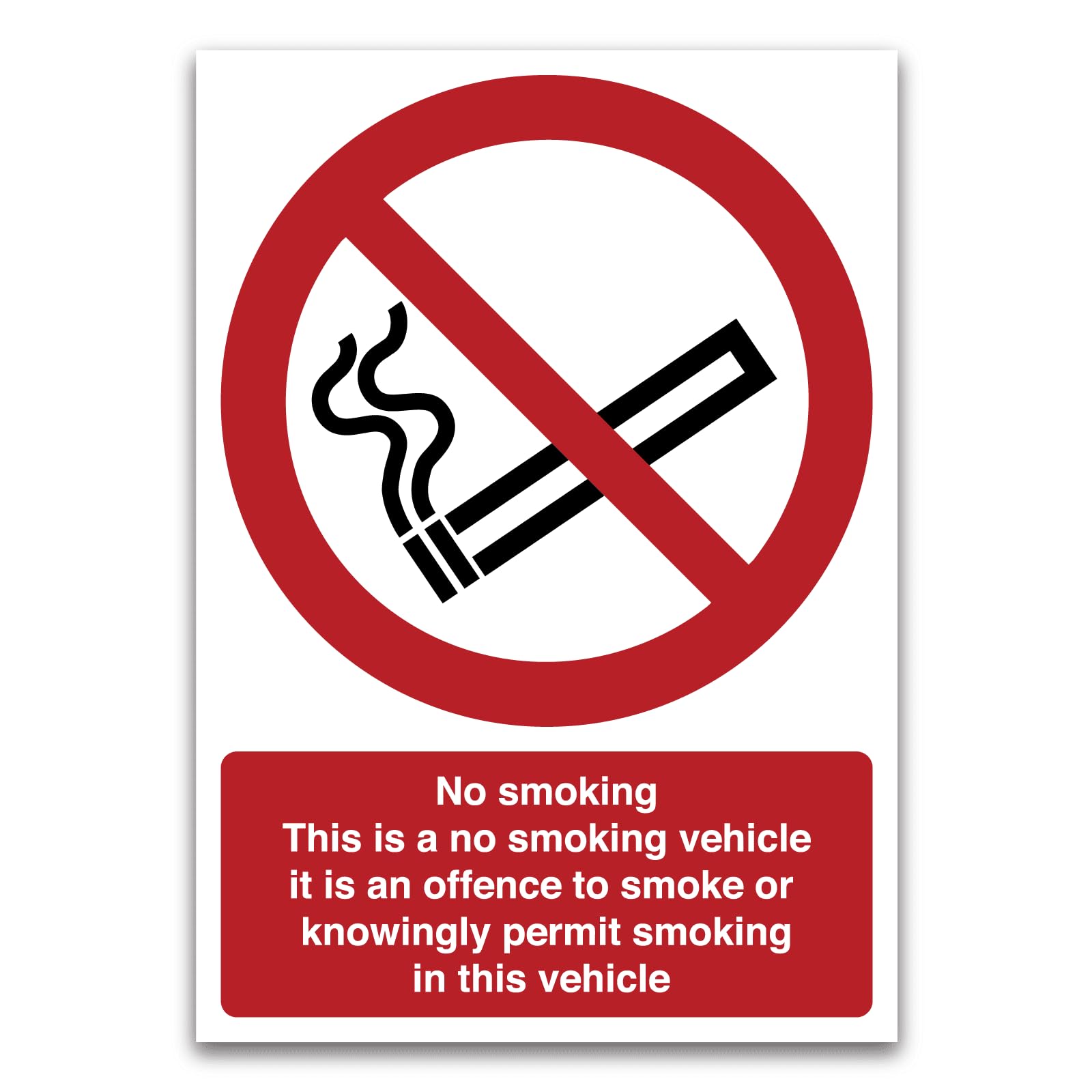 This is a no smoking vehicle, it is an offence, Prohibition Signs Metal Tin Sign 8 x 12 inch for Industrial & Commercial
