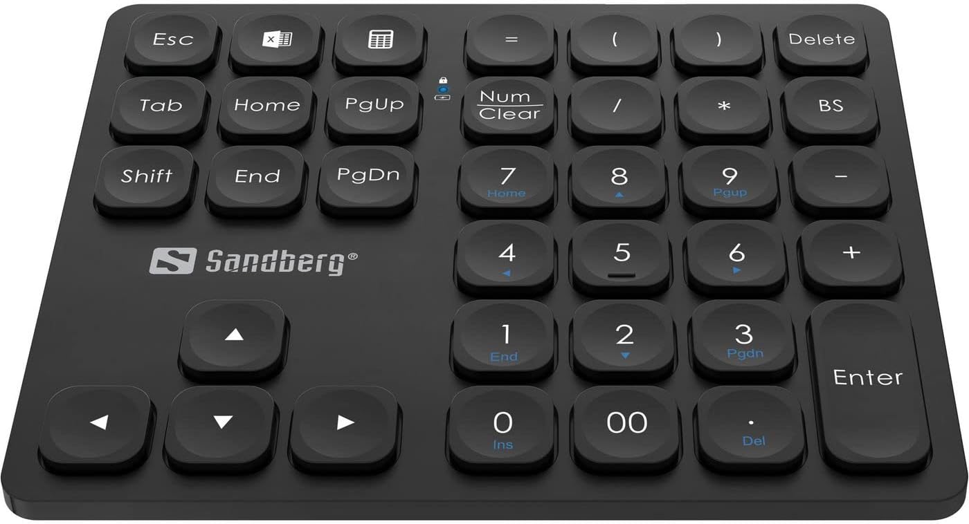 Sandberg Wireless Numeric Keypad Pro Portable Numpad with LowNoise