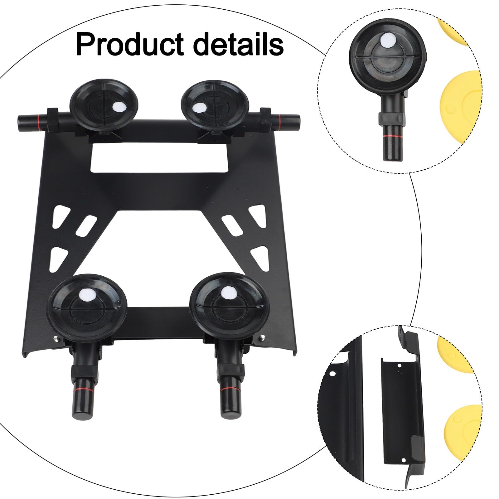Soporte de ventosa resistente para mini dispositivo, soporte para coche, caravana, yate, fácil de instalar, resistente a la intemperie, color negro