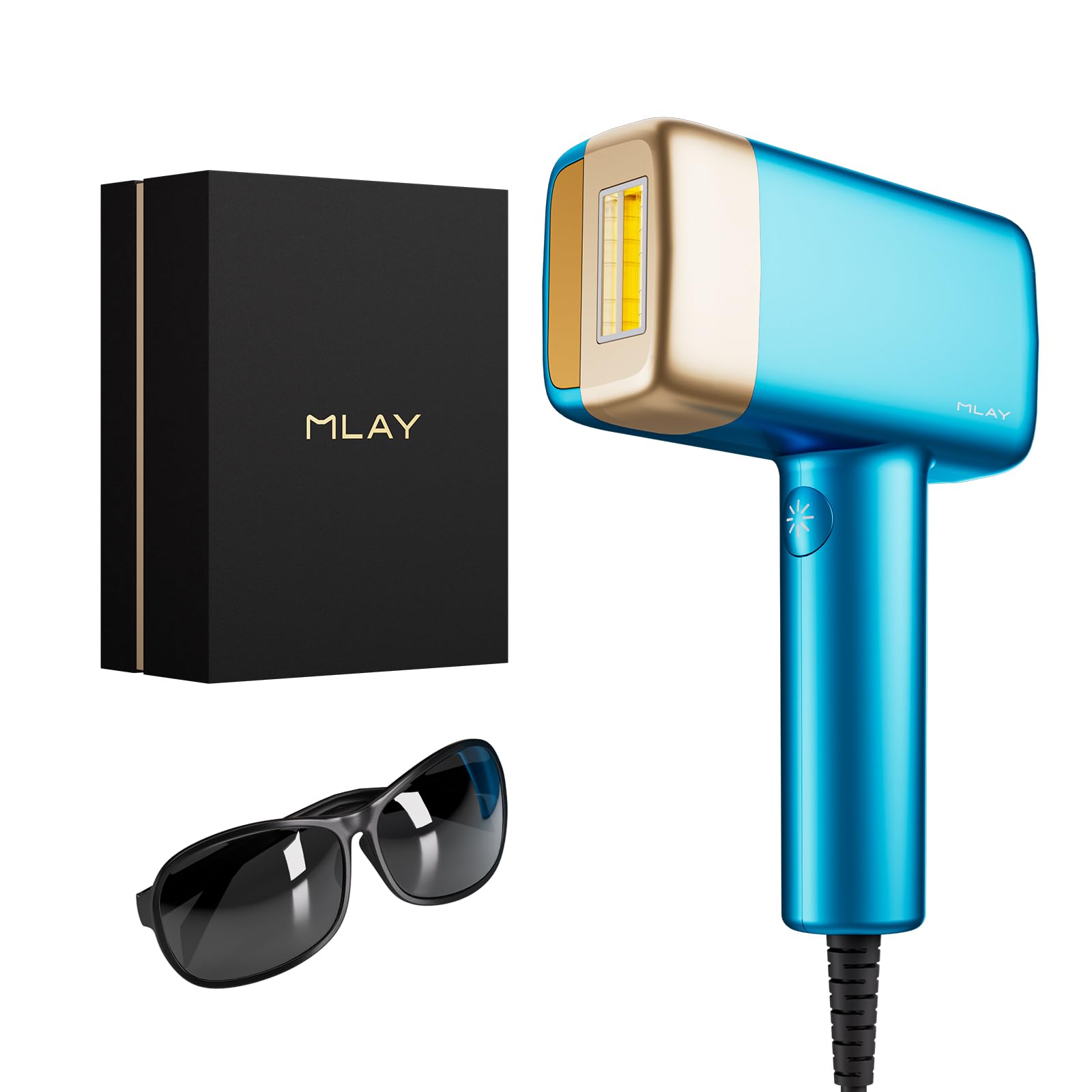 MLAY T14 Epilatore Viso Donna IPL Epilatore Luce Pulsee, Epilatore Laser Con Raffreddamento A Ghiaccio, 0,5 s/fulmine,500.000 Illumini,5 Livelli, Epilatore Elettrico Indolore Per Tutto Il Corpo