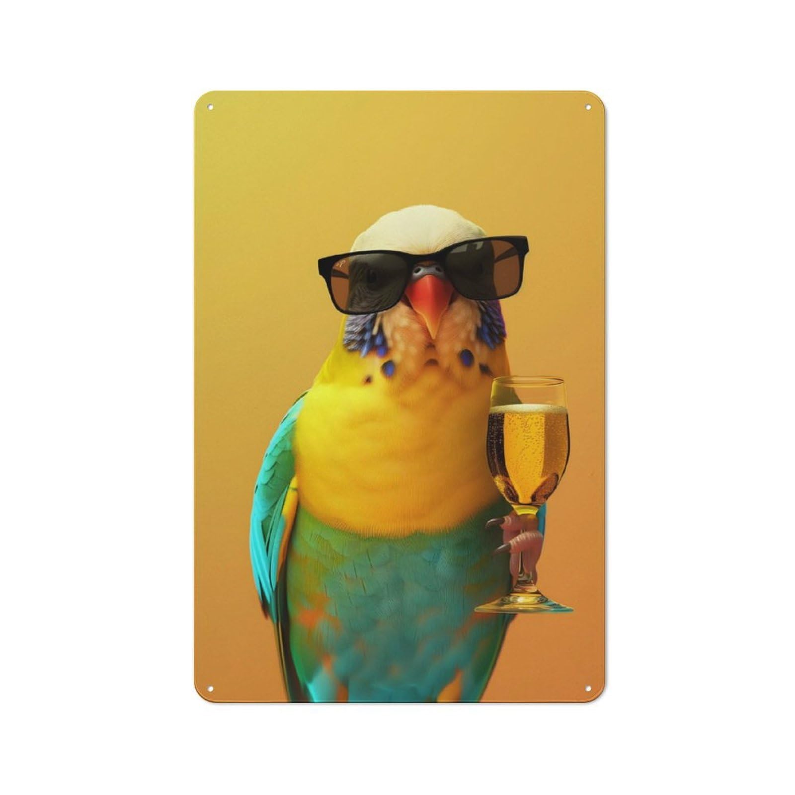 Junmoney Party Parrot Rustic Tin Sign 30X20cm Featuring For Garage Or Workshop, For Updating Garage And Workshop After Moving