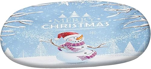 Miniatura 10 de XISUNYA Mantel ovalado ajustable de poliéster elástico para Navidad, mantel ajustable con estampado de árbol de Navidad, se adapta a mesas ovaladas