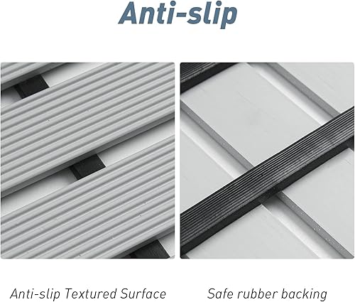 Miniatura 5 de Alfombrillas de ducha con rayas cuadradas, suaves, antideslizantes, 12 unidades de 11.8 x 11.8 pulgadas, tapetes de baño entrelazados, tapete