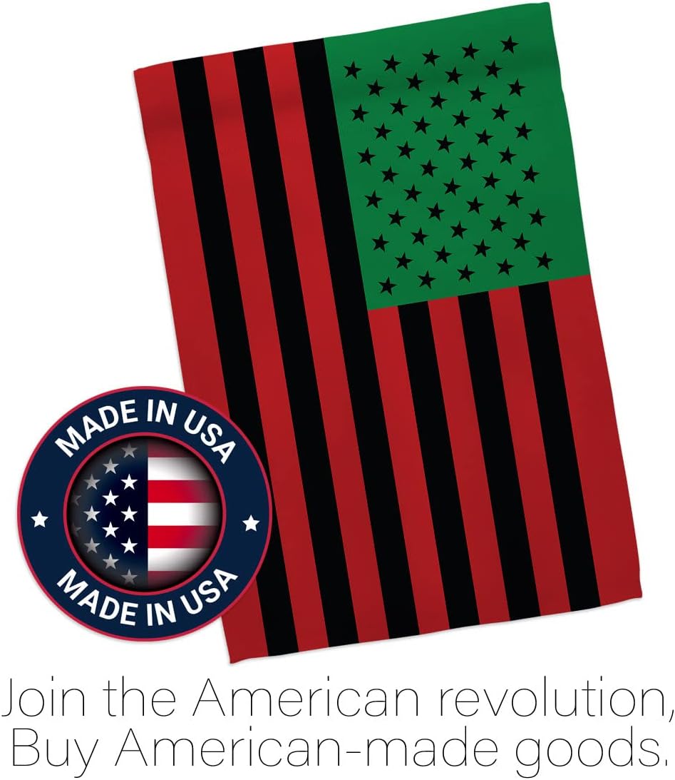 African American Garden House Flag - Set Patriotic Historic July Memorial Veteran Independence United State - Decoration Banner Small Yard Gift Double-Sided Made in USA 28 X 40
