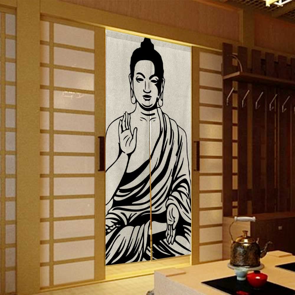 別注依頼暖簾仮写真幅約180cm（90x2）長さ約80cmと60cm 焦茶色木簾 Amazon｜のれん 180cm丈 長い ロング 暖簾 間仕切り 柔らかい おしゃれ