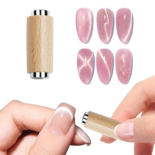Miniatura 5 de Varita magnética de ojo de gato con alambre de hierro en forma de Y, esmalte de uñas de gel de ojo de gato, cilindro de madera, potentes