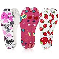3 Pairs Kids Insoles Memory Sponge Insoles Breathable Latex Shoe Inserts, Cutting Size Soft Washable Replacement Insole, Memory Sponge Shoe Inserts for Children & Toddler (Size 26-36)