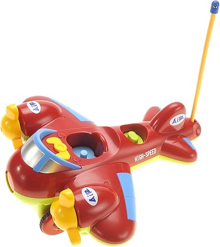 Miniatura 4 de PowerTRC Avión de dibujos animados a control remoto para niños con piloto extraíble y compañero de animales (rojo)