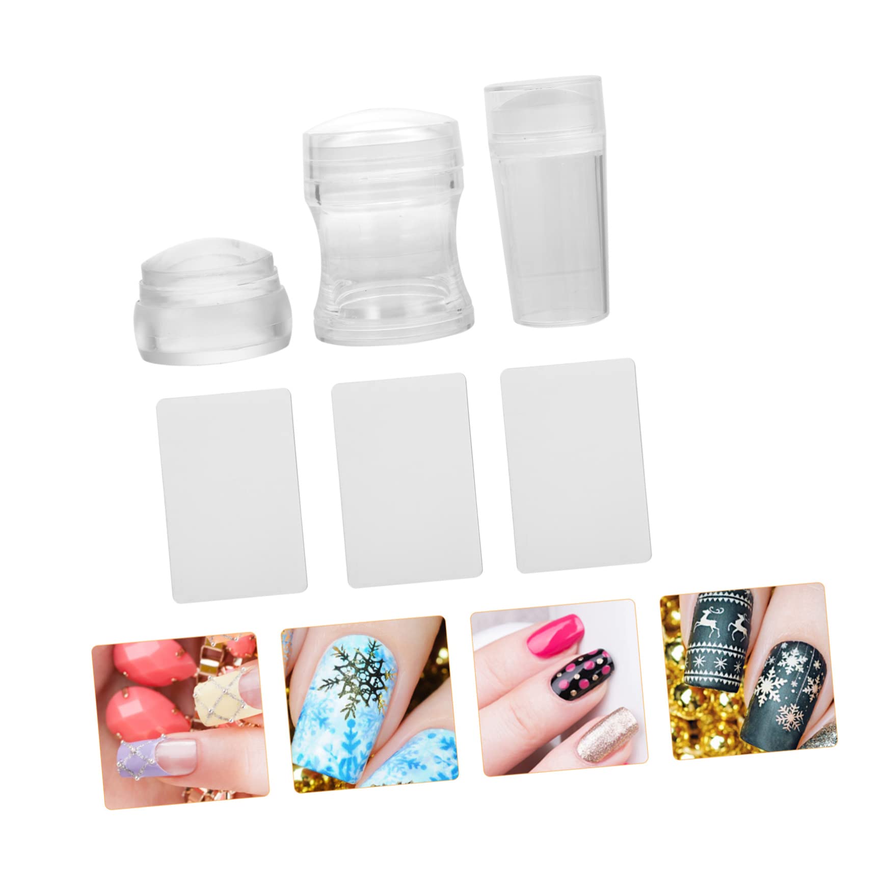 12 Set Timbro in Silicone Per Nail Art Strumento Per Stampare Le Unghie Timbro Per Unghie Raschietti Per Manicure in Silicone Unghia Morbida Gel Di Silice Testa Morbida Maneggiare