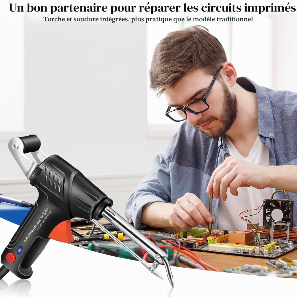 CEWROM Outil de soudage laser industriel, pistolet à souder automatique, appareil de soudage portable à une main, robuste pour éliminer la rouille, couper et souder