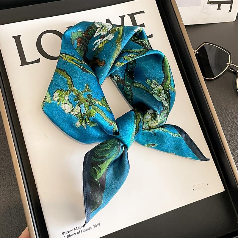 Mulberry Silk Scarfs Neck Scarf 21"x21" Small Square Scarfs hair scarf bandana for Women Gift Packed - Image 5