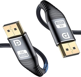 sweguard DisplayPort Kabel 4K 3M DisplayPort auf DisplayPort Kabel, DP zu DP Kabel(4K@60Hz,2K@144Hz) Nylon Geflecht Ultra ...