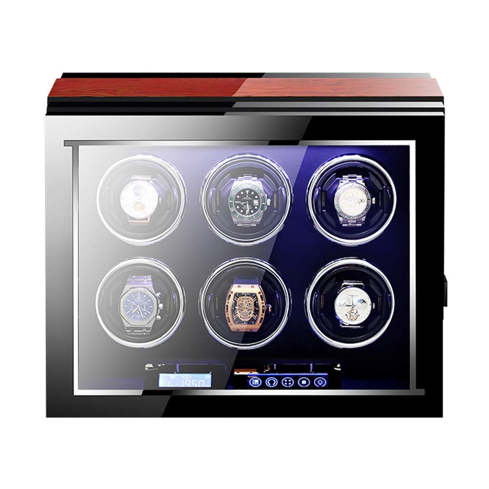 CGCSYZ Watch Winder Box for Automatic Watches with Remote Control LCD Touch Screen Display Piano Paint Exterior LED Light Quiet Motor