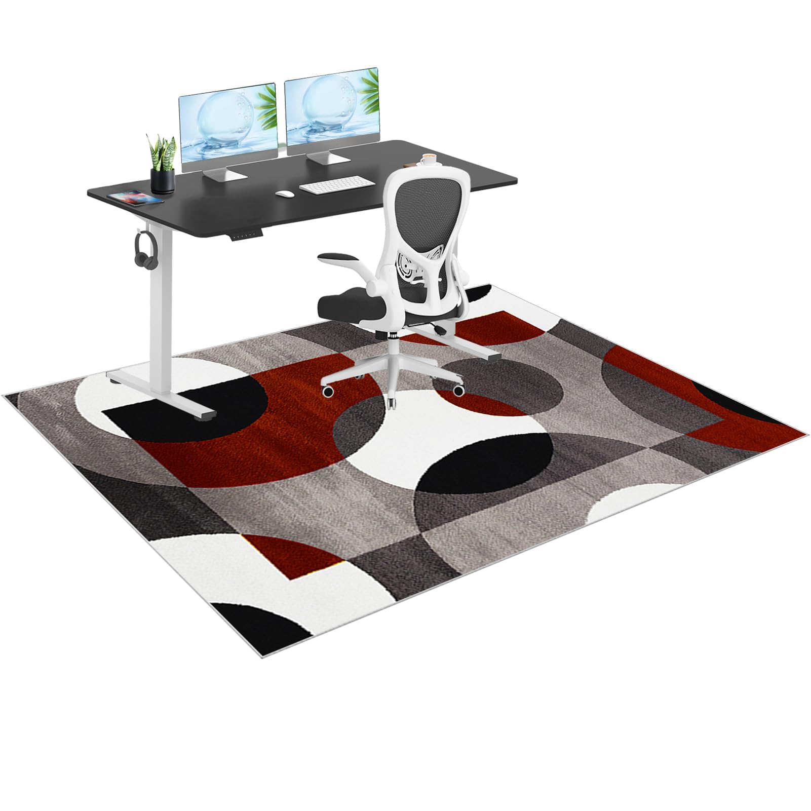 GmyoieqI Carpet Floor Protector For Office Chair Heavy Duty Office Chair Mats for Carpeted and Hardwood Floor, Non-slip Gaming Chair Mat, Multi-Purpose Computer Desk Chair Mat Large 120 x 140 cm