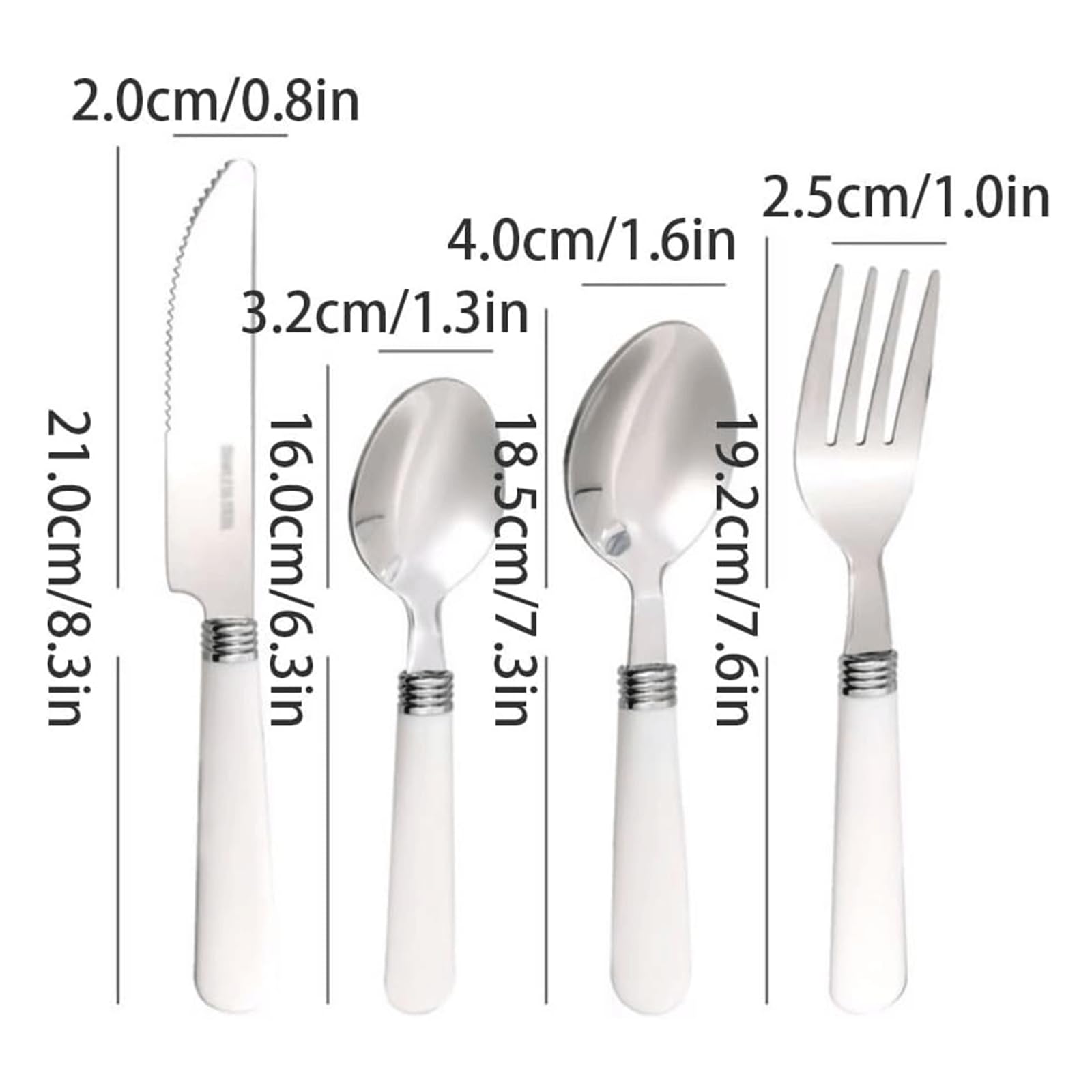 Juego De Cubiertos De 2/4 Piezas, Cuchillo, Tenedor, Cuchara, Tenedores De Acero Inoxidable, Mango De Plástico, Juego De Vajilla, Juego De Cubiertos Reutilizables,4 Pcs