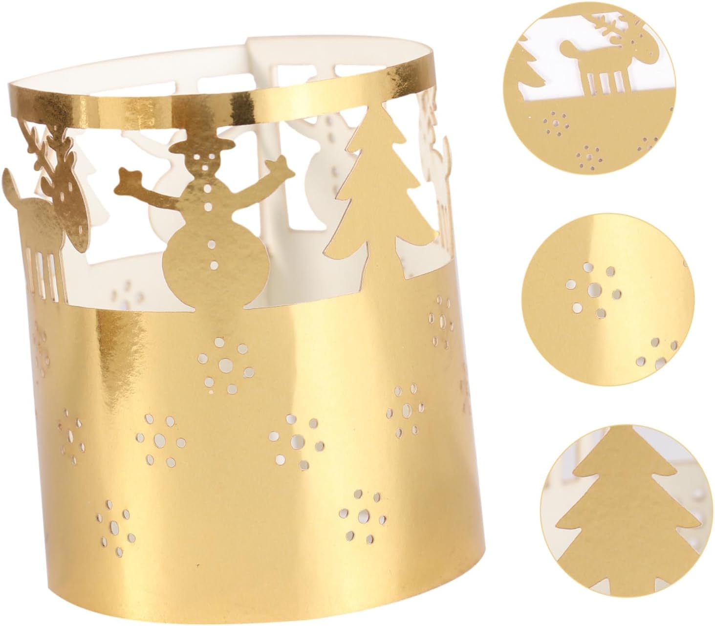 50pcs Christmas Snowflake Hollow Paper Lampshade for Creative Home Decor Lightweight Candle Shades for Weddings Parties Holiday Decorations