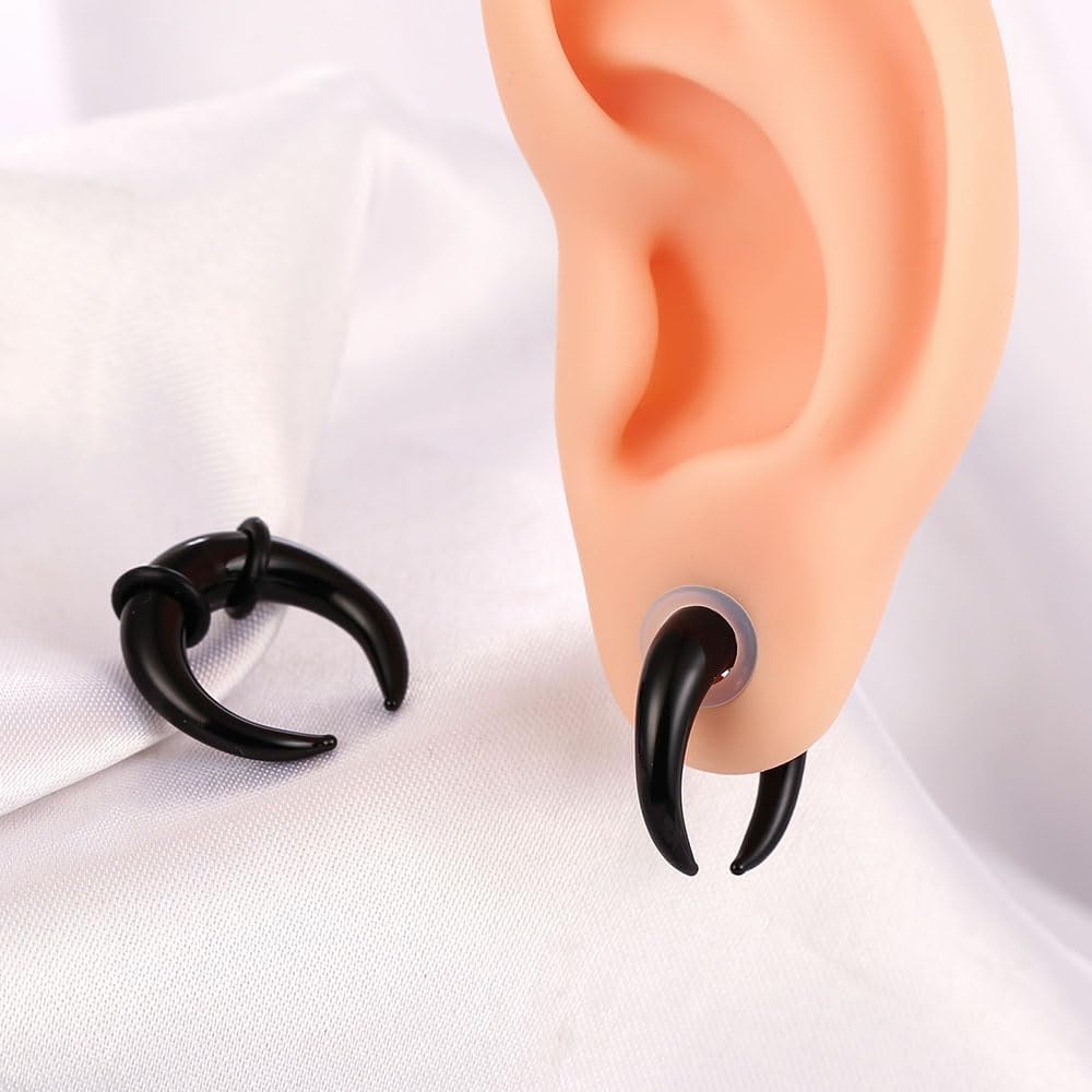 Casvort 7 PCS 14G-2G Cozy Glass Septum Stretching Kits Pincher Taper with O-Rings Buffalo Septum Retainers Hypoallergenic Fresh Stretch Body Piercing Retainers Ear Hangers for Stretched Lobe - Image 5