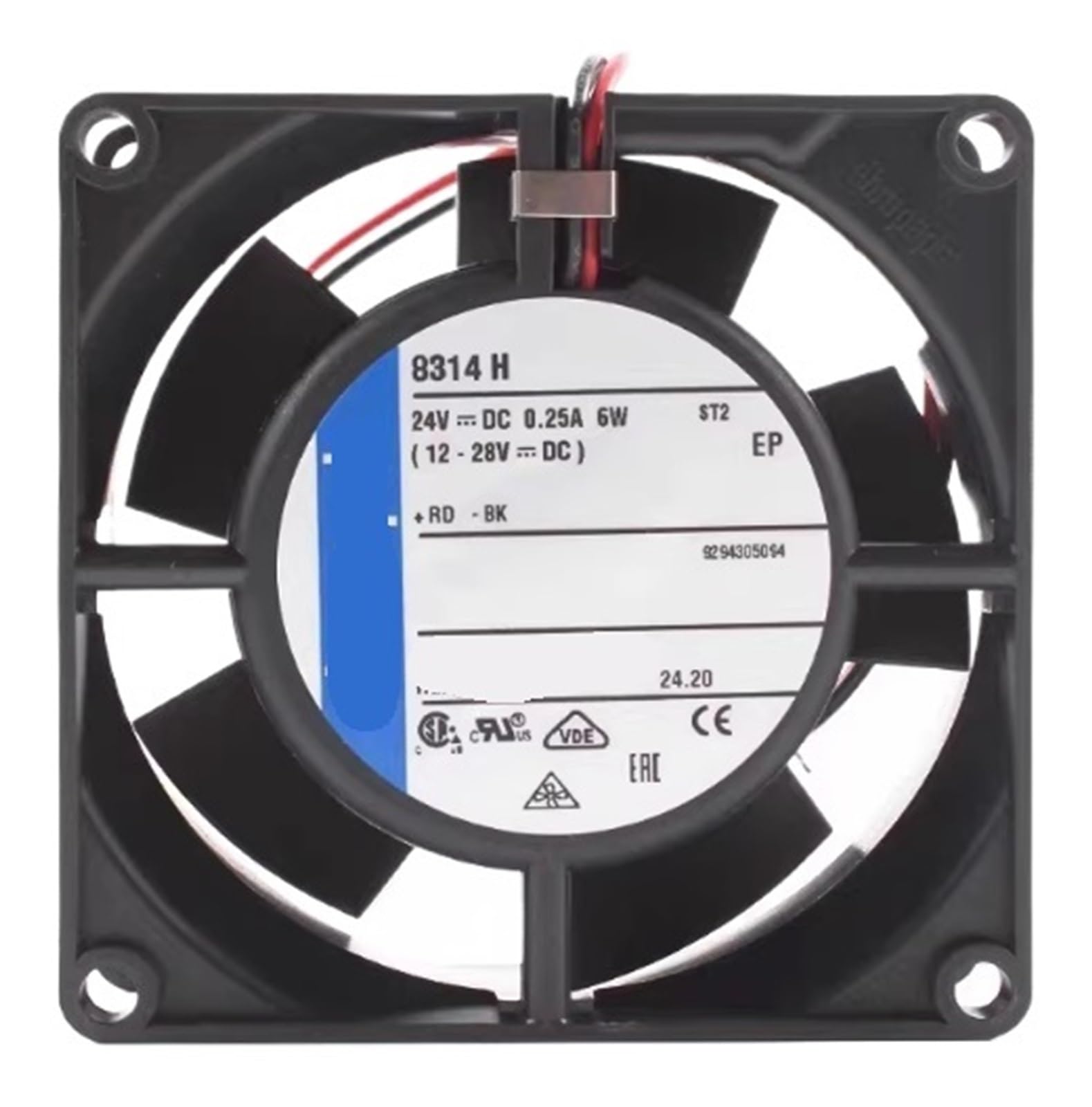 YMUGUEGH 8314H 8032 80 * 80 * 32mm 24V DC 0.25A 6W 47.1CFM 5000RPM IP20 Cooling Fan