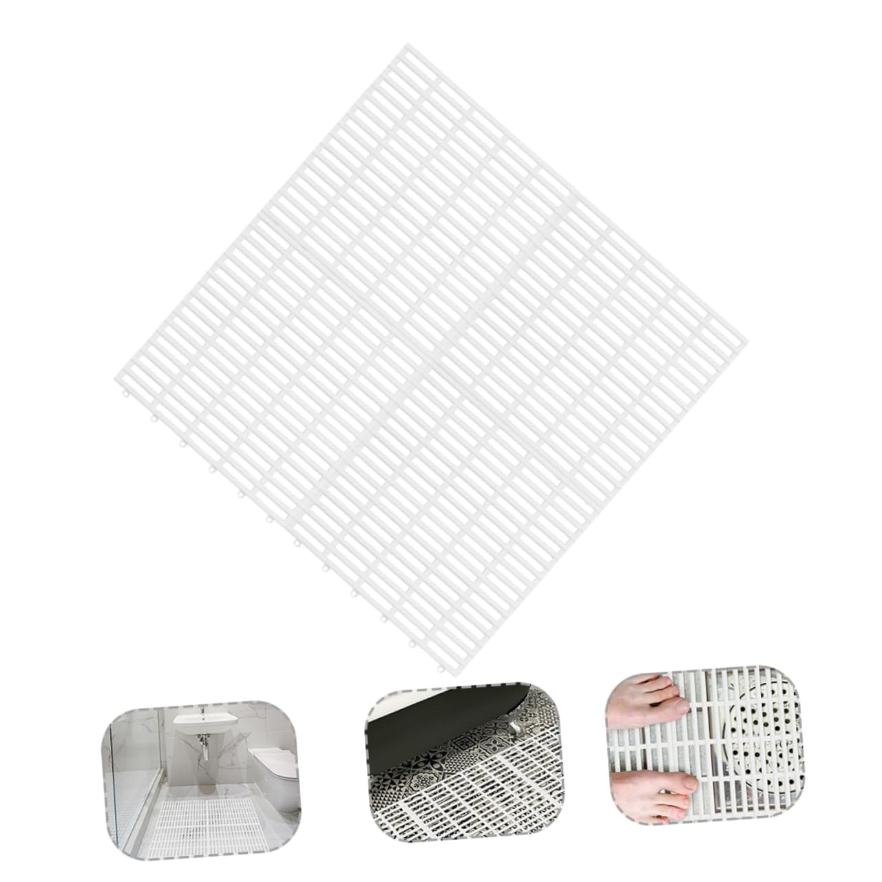 Alipis Tappetini Antiscivolo Tpe Quadrati 4 Pezzi per Bagno