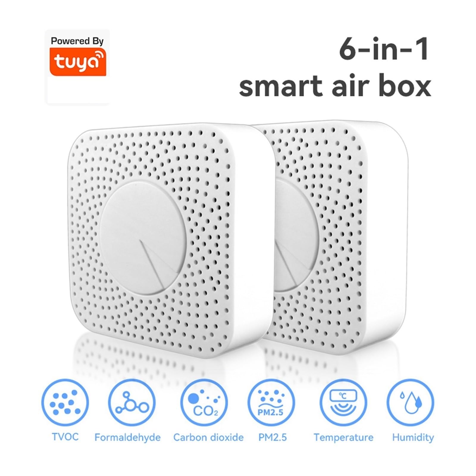 Detektor gazu Inteligentny czujnik wycieku gazu Tuya WiFi Smart Air Box Alarm monitorujący jakość powietrza CO2 VOC HCHO PM2.5 do pracy i domu