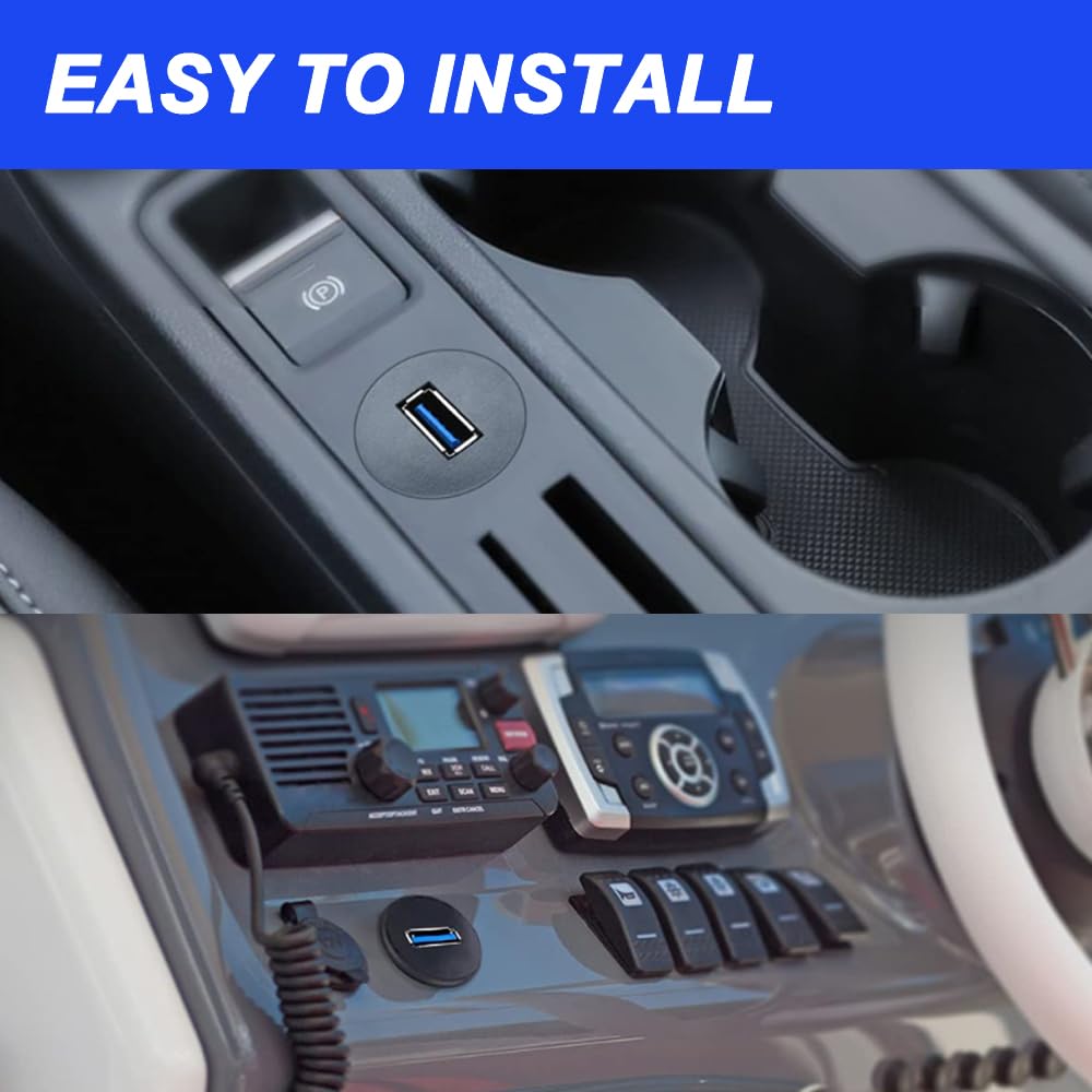 USB 3.0 Auto-AUX Unterputzkabel 1 M – Bündige Montage Für Armaturenbrett, Für Auto, Boot, Motorrad