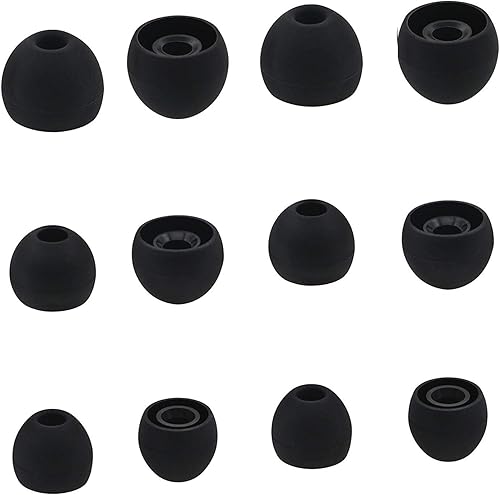 Miniatura 10 de ALXCD - Auriculares de diadema para TOZO T10, SML, 6 pares de puntas de repuesto de silicona para auriculares Senso Anker TOZO T10 negrorojo