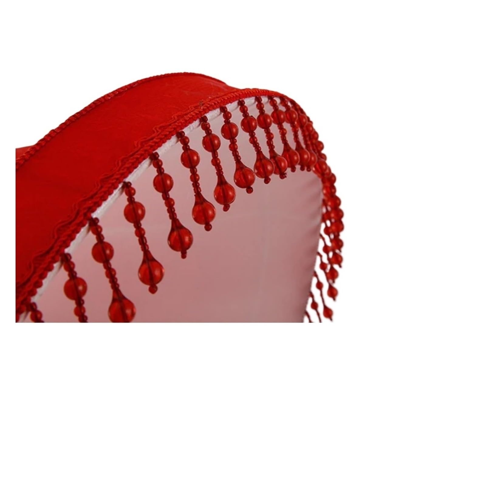 QXBFNDC Lampshade Fringe Lampshades Cloth Bead Light Shade Lamp Cover for Floor Table Lamps Pendant Bar Living Room Decor(Red 25cm)
