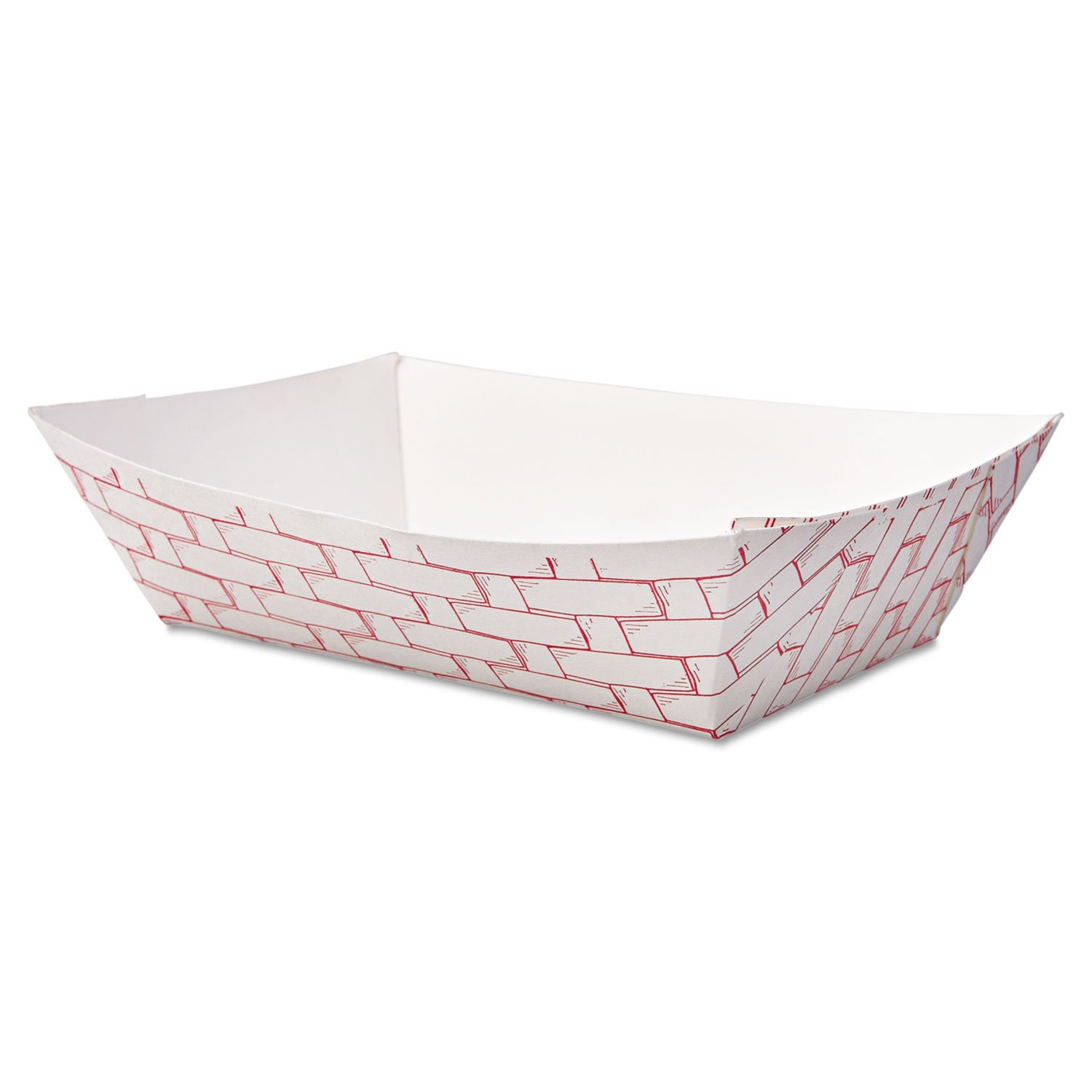 Boardwalk 30Lag200 Paper Food Baskets, 2Lb Capacity, Red/White, 1000/Carton (Bwk30lag200)