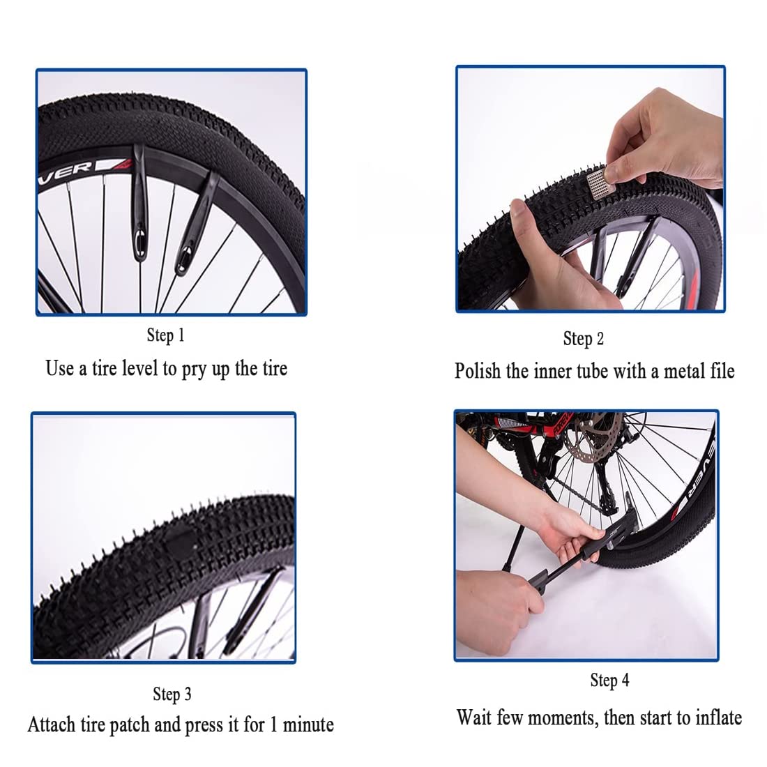 Kit Riparazione Camera Aria Bici 105 Pezzi - Toppe Autoadesive Per Pneumatici Bici, Moto E Veicoli - Portatile Per Emergenze - Foto 12