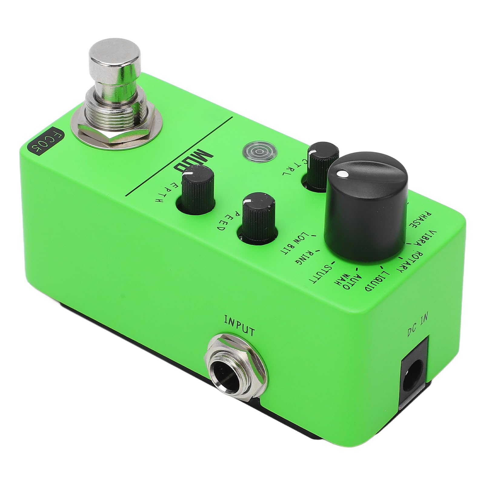 Pedal de Efecto de Guitarra eléctrica Mini Pedal de modulación Efectos clásicos Interfaz de Audio Mono de 1/4 pulg. Verde