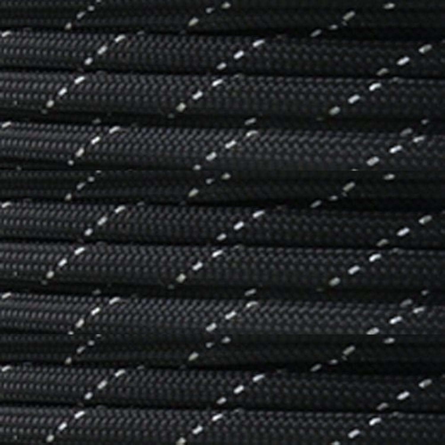 PARACORD PLANET Reflective Paracord Made of 100% Nylon with 7 Inner-core Strands Available in 10, 25, 50, and 100 Foot Lengths That is Made in The USA