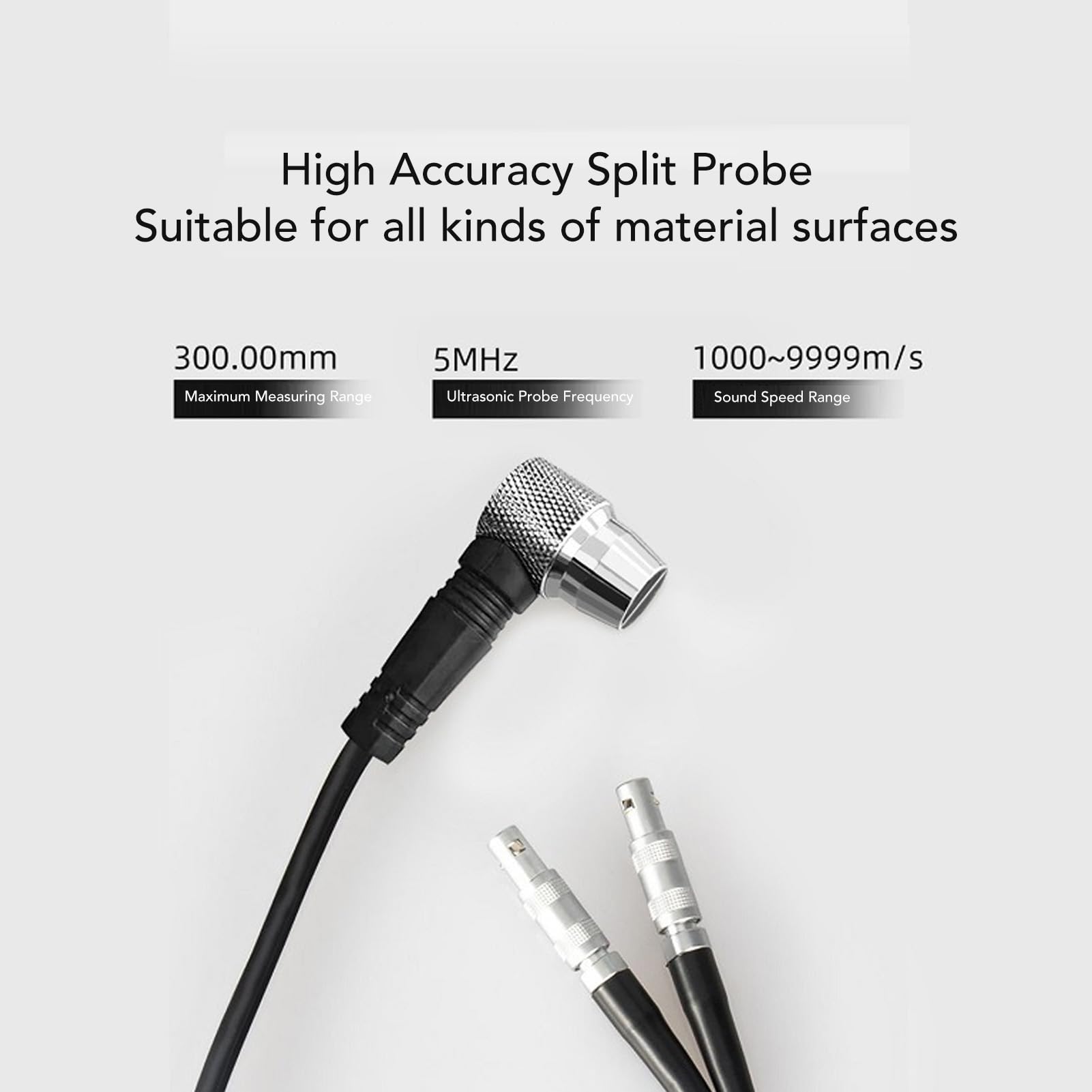 Medidor de Espesor por Ultrasonidos Medidor de Espesor de Tubería Probador de Metal de Acero Herramienta de Medición LCD para Tubos de Plástico, Vidrio y PVC