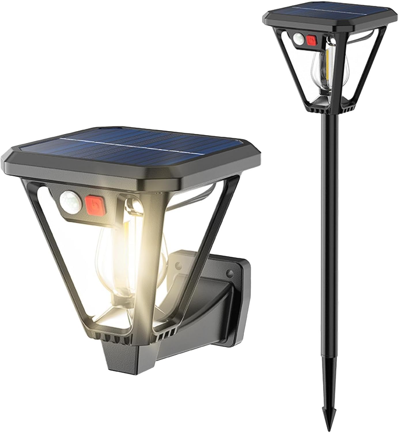 WIDEWINGS Solar Lights Outdoor with Motion Sensor with 3 Lighting Modes, Ground Mounting and Wall Mounting, Waterproof Outdoor Solar LED Light, Garden Light, Suitable for Garden (1 Pack)