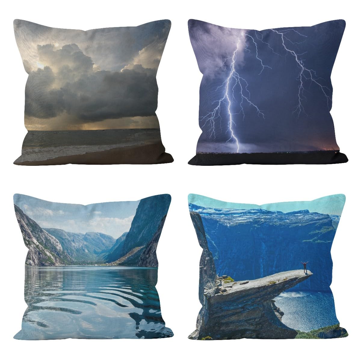 Taie d'oreiller paysage naturel en lin pour coussin de siège de canapé