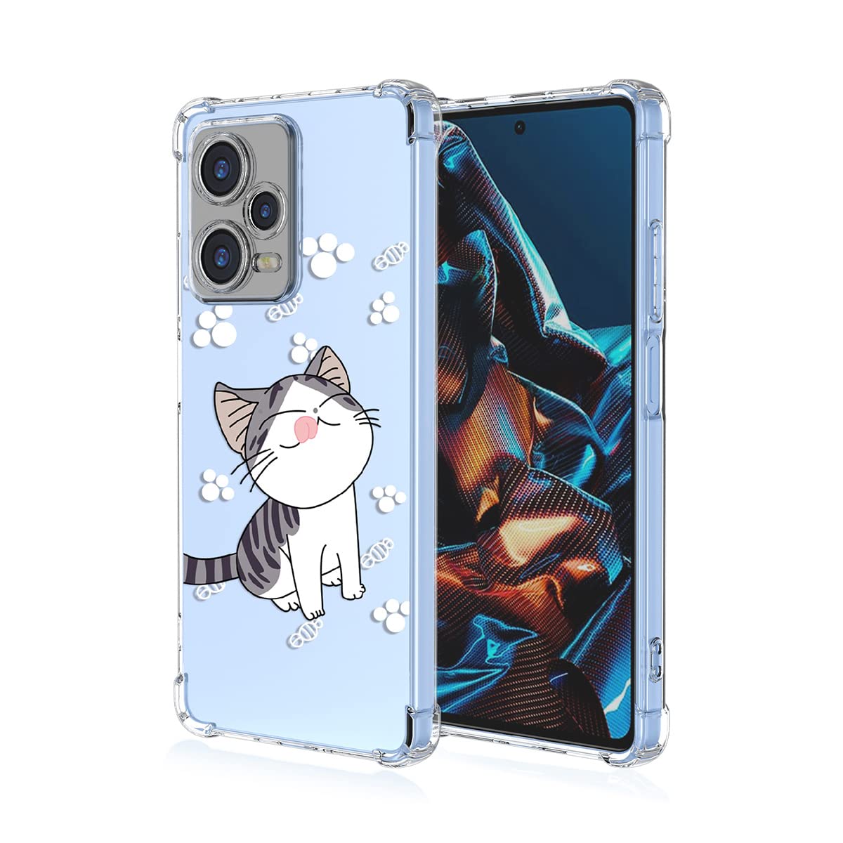 XINYEXIN Clear Cover per Xiaomi Redmi Note 12 Pro 4G Cover Motivo Carino Gatto Custodia Trasparente Antiurto Morbido TPU Bumper Case - Kitten