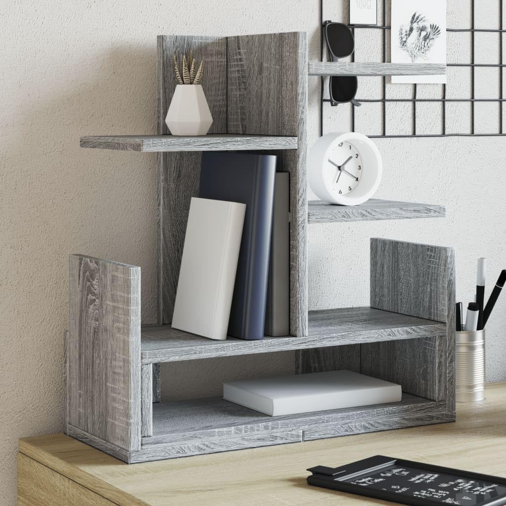 Organizer da scrivania, in legno Sonoma, 49 x 20 x 52,5 cm, con scomparto portaoggetti, portapenne, cartella per ufficio, casa e scuola, salvaspazio e organizzato
