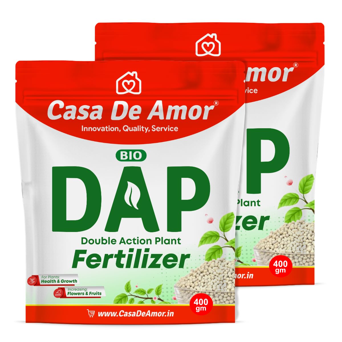 Casa De Amor Bio DAP Fertilizer for Home & Garden Plants | Improves Flowering, Fruiting & Growth | Water Soluble | 800 gm Granules