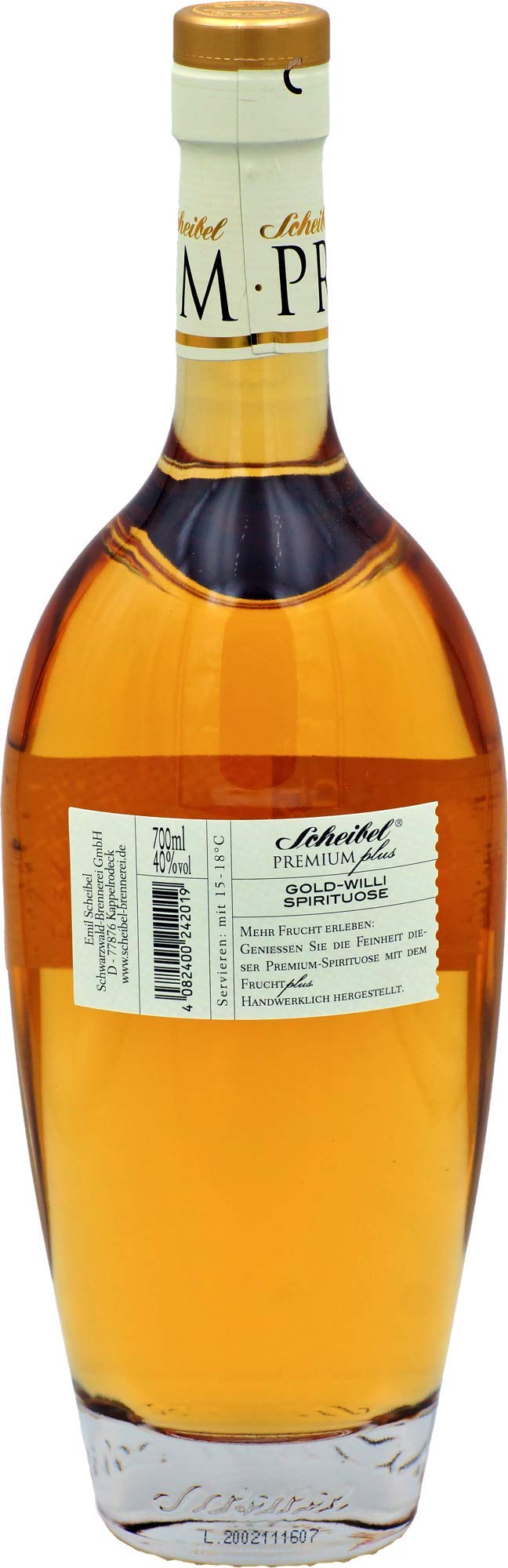 Scheibel PREMIUMplus Gold-Willi 0,7 L 40% Vol. 1er Pack (1x 700ml)