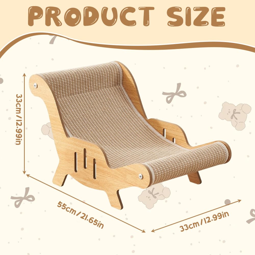 Chaise en Sisal pour Chat, 2-en-1 Chaise Longue pour Chat Peut Dormir et Aiguiser Ses Griffes, Grattoir en Sisal, Chai-se de Plage pour Ch-at, Lit en Si-sal pour Ch-at, pour Petits Animaux
