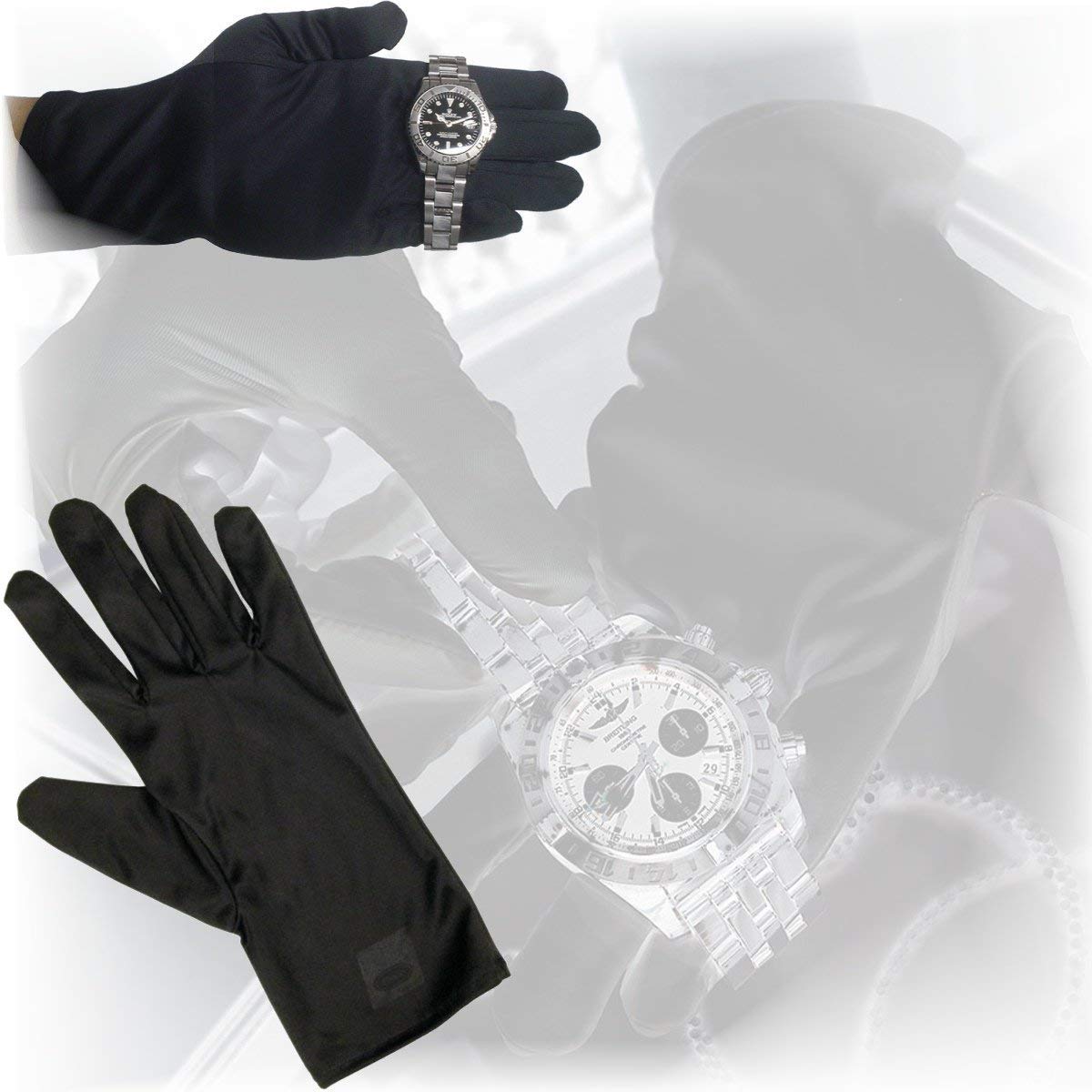 BULLONGÈ Microfaser Präsentationshandschuhe für Uhren und Schmuck WATCHLINE S Gr.12
