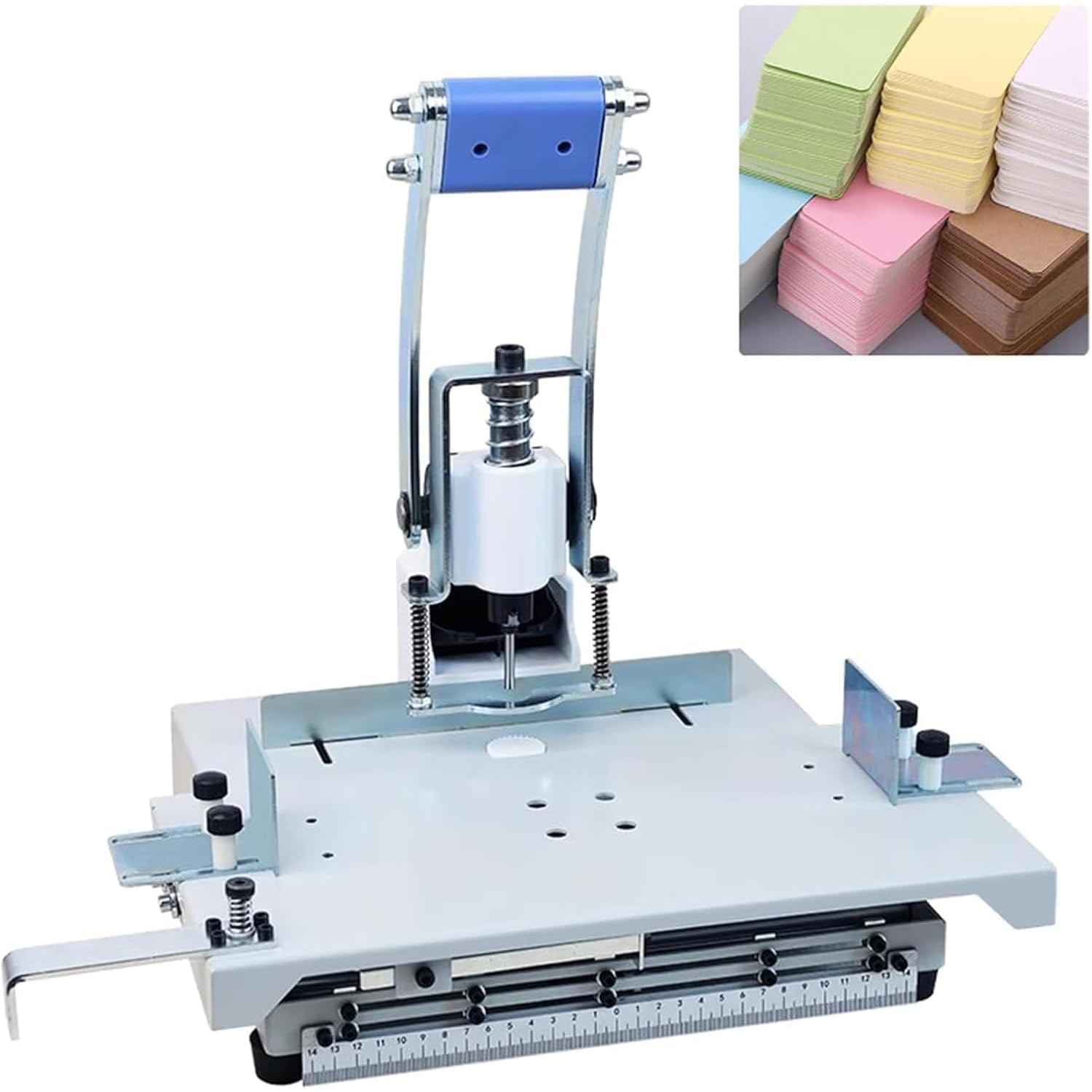 Perforatrice manuale per carta con spaziatura e profondità dei fori regolabili per formati A4 e cartellini. (3mm)
