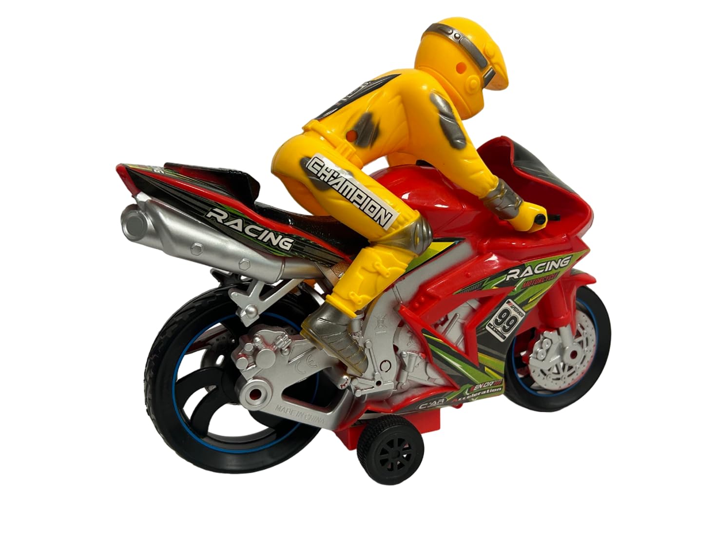 Generico Juguete para moto, luces y sonidos reales, para moto, con piloto grande, para carreras de embrague, Super Racing, para moto, juguete de carretera deportivo, colores surtidos (B)