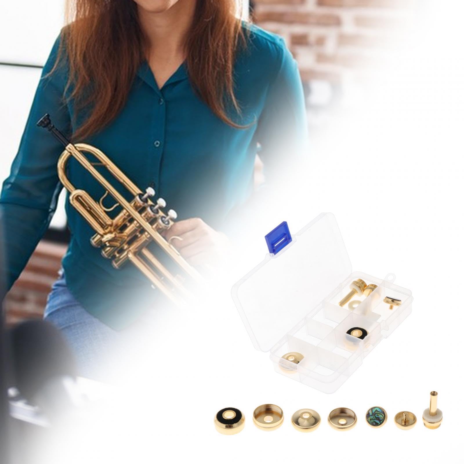 Colaxi Trumpet Piston Finger Buttons Connecting Rod Portable Wind Instruments Accessory Trumpet Valve Caps Repair Set for Repairing, A