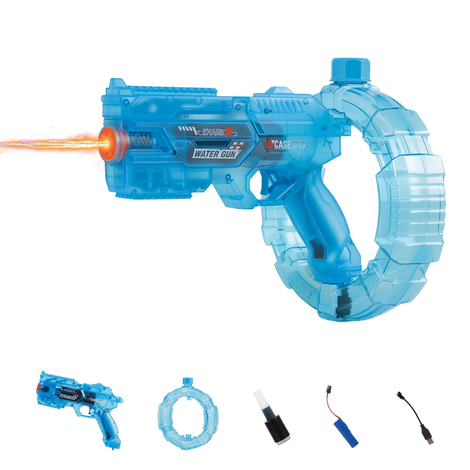 Electric Water Gun - Automatic Water Pistol with LED Light, Long Range Electric watergun, 360CC Powerful Waterguns, Summer Pool Beach Outdoor Party Toy for Adults